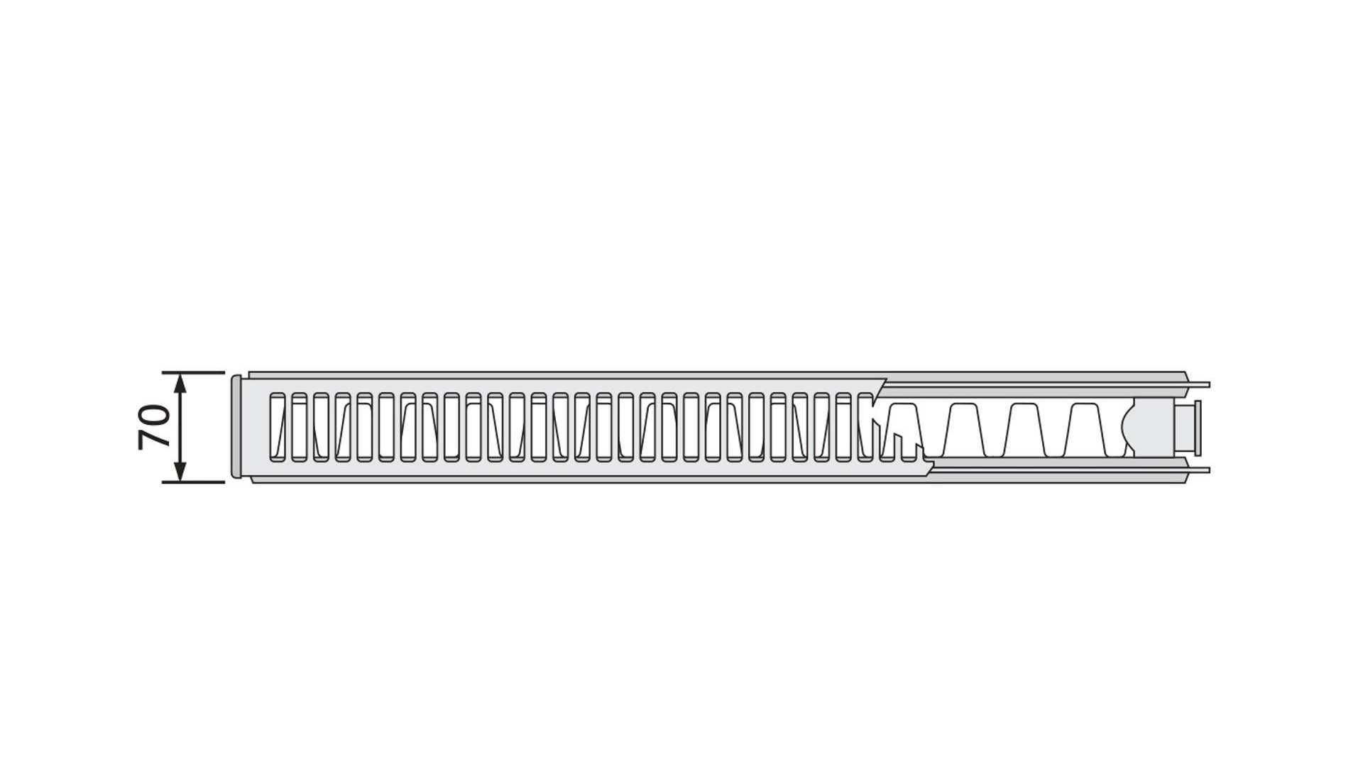 PURMO C21-900x900 mm s bočným pripojením dvojpanelový zúžený