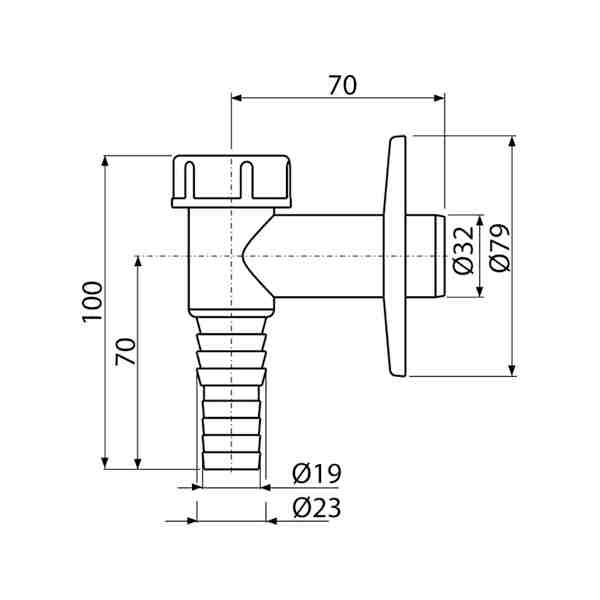 Sifón práčkový nadomietkový biely
