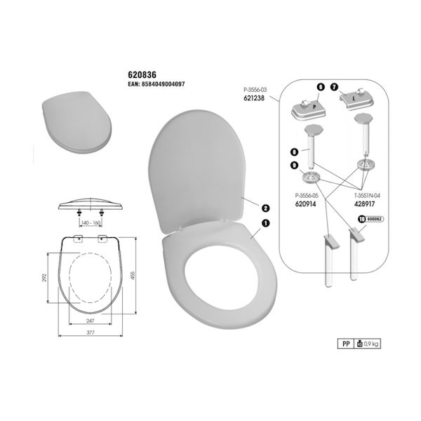 WC sedadlo antibakteriálne so striebrom biele