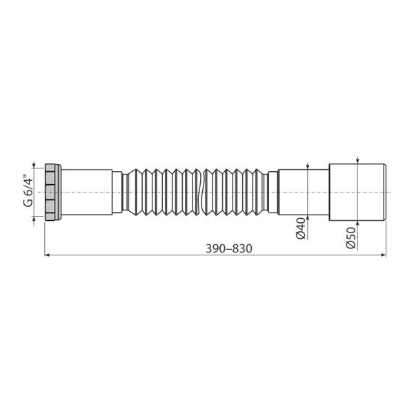 Flexi pripojenie 6/4" × 40/50 kov