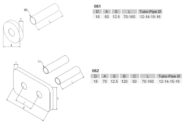 Set krytka potrubia k radiátoru chróm obdĺžnik