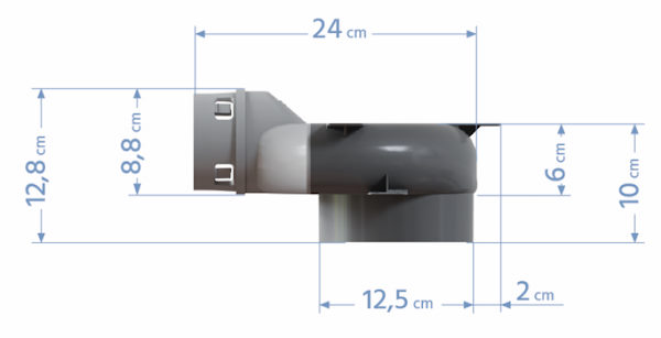 Box pre anemostat 3x75/123mm podlahový komplet