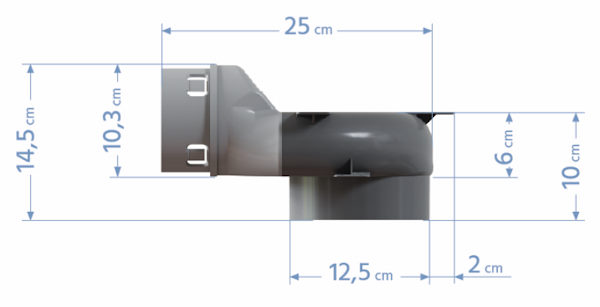 Box pre anemostat 2x90/123mm podlahový komplet