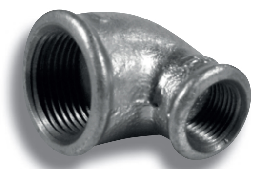 Pozinkované koleno 90° redukované  3/4" x 1 1/4" F/F