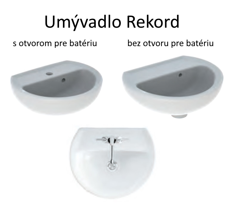 Umývadlo Rekord 50 s otvorom pre batériu