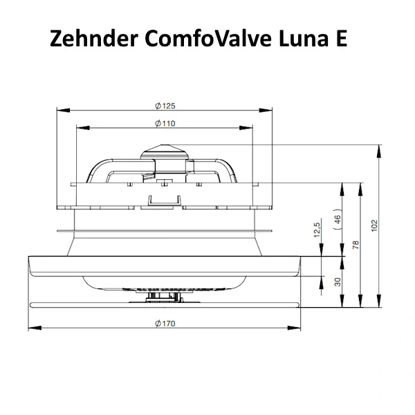 Anemostat  Zehnder ComfoValve Luna pre odťah biely