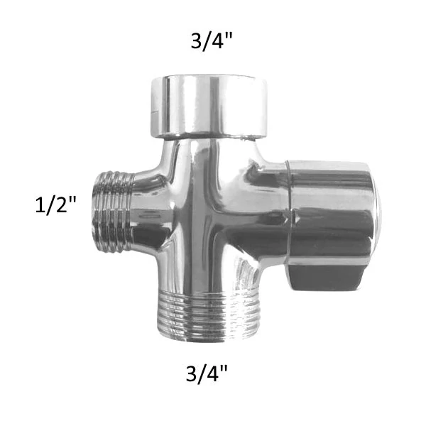 Prepínací ventil k batériám chróm 3/4", 1/2"