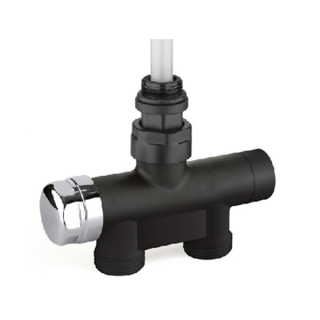 Termostatický jednobodový ventil priamy čierny