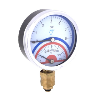 Termomanometer D80 so spodným pripojením G 1/2"