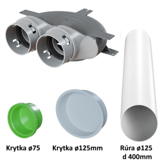 Box pre anemostat 2x75/123mm podlahový komplet