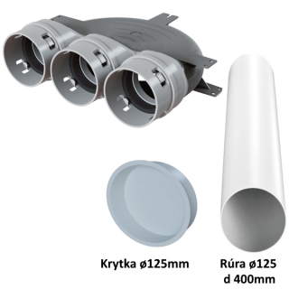 Box pre anemostat 3x75/123mm podlahový komplet