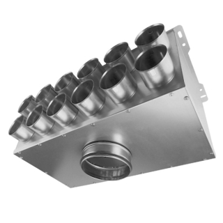 Rozdeľovací box dvojradový 12x75mm/160mm kolmý