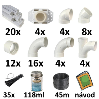 Montážna sada 4 zásuvky 30m