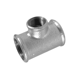 Pozinkovaný T-kus redukovaný 1 1/2" x 1/2" x 1 1/2" FFF