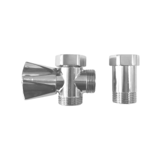 Práčkový medziventil 3/4" x 3/4" x 3/4" s medzikusom chróm